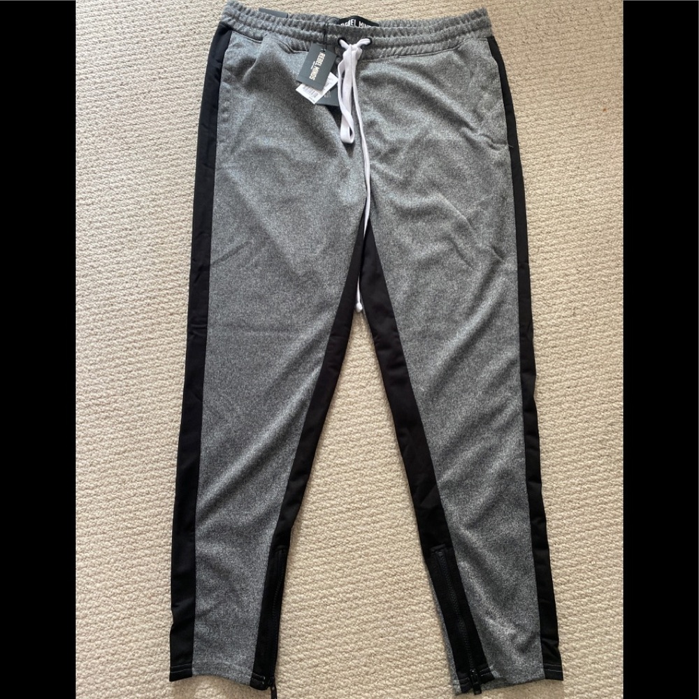 Rebel Minds Tricot Grey/Black Slim Fit Trackpants